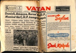 Vatan Gazetesi 6 Haziran 1955 - Denizli,Amasya,Bursada DP Manisada CHP Kongre Yaptı GZ64810 - 1