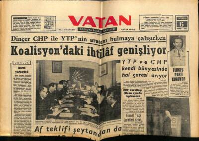 Vatan Gazetesi 6 Mart 1963 - Alparslan Türkeş Parti Kuruyor GZ78821 - 1