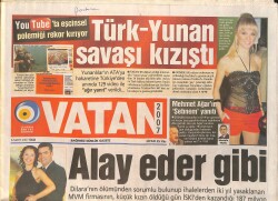 Vatan Gazetesi 6 Mart 2007 - Nurgül Yeşilçay Babasını Kaybetti - Mehmet Ağar'ın Şebnem Yanıtı GZ3315 - Gökçekoleksiyon