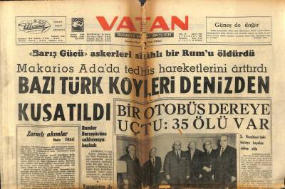 Vatan Gazetesi 6 Nisan 1964 - Bazı Türk Köyleri Denizden Kuşatıldı GZ78806 - 1