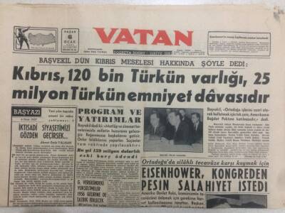 Vatan Gazetesi 6 Ocak 1957 - Başvekil Adnan Menderesin Basın Toplantısı GZ52305 - 1