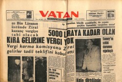 Vatan Gazetesi 6 Ocak 1963 - 50 Bin Liranın Üzerinde Zirai Kazanç Vergiye Tabi GZ64838 - 2