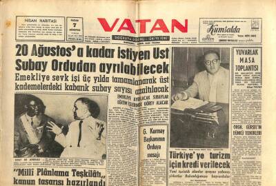 Vatan Gazetesi 7 Ağustos 1960 - 20 Ağustosa Kadar İstiyen Üst Subay Ordudan Ayrılabilecek GZ102686 - 1