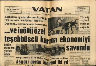 Vatan Gazetesi 7 Ağustos 1962 - Averof Yeşil Cami Havuzuna Para Attı GZ78750 - 1