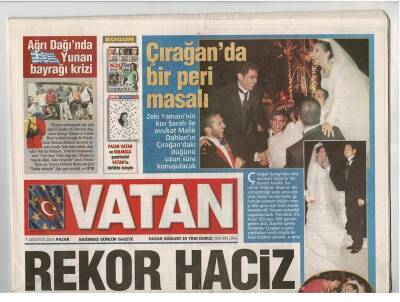 Vatan Gazetesi - 7 Ağustos 2005 - Efeste Hacı Olacaklar David Beckham ve Eşi Victoria GZ48107 - 1