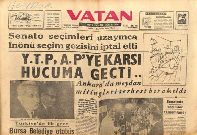 Vatan Gazetesi 7 Kasım 1963 - YTP APye Karşı Hücuma Geçti GZ103297 - 1