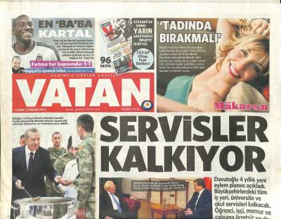 Vatan Gazetesi 7 Kasım 2014 - Tofaştan 4 Modele 1.4 Milyar $ - En Baba Kartal GZ125460 - 1