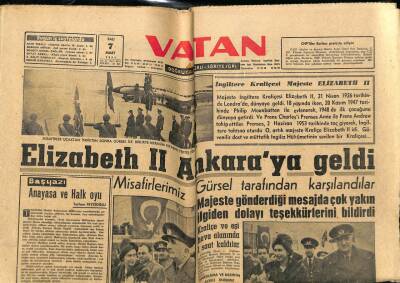 Vatan Gazetesi 7 Mart 1961 - 2.Elizabeth Ankaraya Geldi GZ89195 - 1
