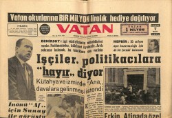 Vatan Gazetesi 7 Mayıs 1962 - İşçiler Politikacılara Hayır Diyor GZ64670 - 2