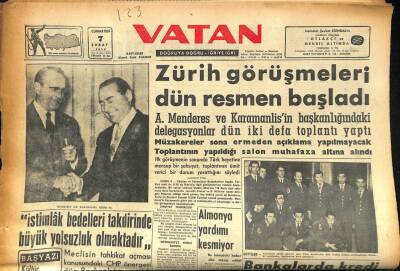 Vatan Gazetesi 7 Şubat 1959 - Kırşehir Şilebi Yanıyor GZ86146 - 1