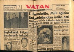 Vatan Gazetesi 7 Şubat 1961 - Turan Feyzioğlu Milli Eğitim Bakanlığından İstifa Etti GZ64624 - 1