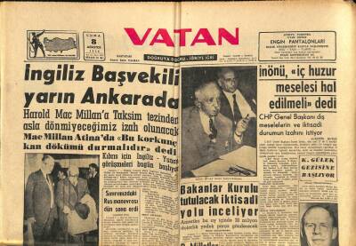 Vatan Gazetesi 8 Ağustos 1958 - Faysalın Malları Yeni Hükümete Teslim Edilecek GZ91063 - 1