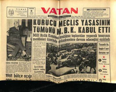 Vatan Gazetesi 8 Aralık 1960 - Yassıadada Bugün Dört Duruşma Var GZ78872 - 1
