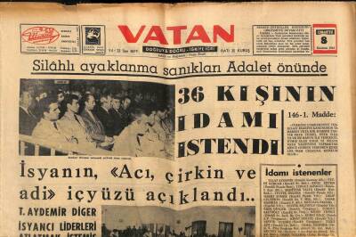 Vatan Gazetesi 8 Haziran 1963 - Silahlı Ayaklanma Sanıkları Adalet Önünde - Fargo İşçileri Protestoya Devam Ediyor GZ90431 - 1