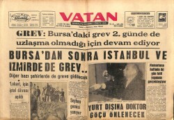 Vatan Gazetesi 8 Kasım 1963 - Bursadan Sonra İstanbul Ve İzmirde de Grev GZ103296 - 2