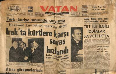 Vatan Gazetesi 8 Mayıs 1965 - Irakta Kürtlere Karşı Savaş Hızlandı GZ64795 - 2