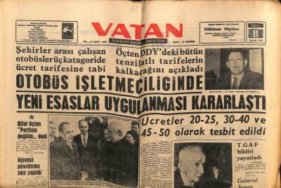 Vatan Gazetesi 8 Ocak 1963 - Otobüs İşletmeciliğinde Yeni Uygulamalar GZ64836 - 1