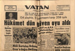 Vatan Gazetesi 8 Temmuz 1962 - Hükümet Dün Güven Oyu Aldı GZ64925 - 1