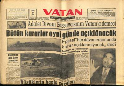 Vatan Gazetesi 9 Ekim 1960 - Egesel,Her Davanın Sonunda Karar Açıklanmayacak GZ78711 - 1