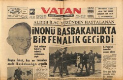 Vatan Gazetesi 9 Ekim 1964 - İnönü Başbakanlıkta Bir Fenalık Geçirdi GZ64745 - 1