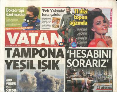 Vatan Gazetesi 9 Ekim 2014 - ABDde İlk Ebola Ölümü - 11 Dizi Topun Ağzında GZ100124 - 2