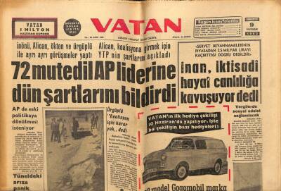 Vatan Gazetesi 9 Haziran 1962 - Dünyada En Ucuz Ekmek Türkiyede GZ64843 - 1