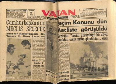 Vatan Gazetesi 9 Mart 1961 - Cumhurbaşkanını Meclis Seçecek GZ89194 - 1