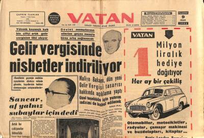 Vatan Gazetesi 9 Nisan 1962 - Fransanın En Ünlü Genç Romancısı Türkiyede GZ90553 - 1