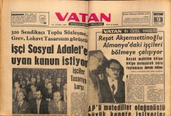 Vatan Gazetesi 9 Nisan 1963 - İşçi Sosyal Adalete Uyan Kanun İstiyor GZ64822 - 2
