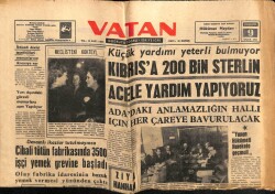Vatan Gazetesi 9 Ocak 1963 - Kıbrısa 200 Bin Sterlin Aceleye Yardım Yapıyoruz GZ64835 - 1