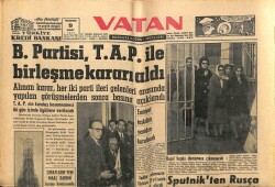 Vatan Gazetesi 9 Şubat 1961 - B.Partisi T.A.P İle Birleşme Kararı Aldı GZ64622 - 2