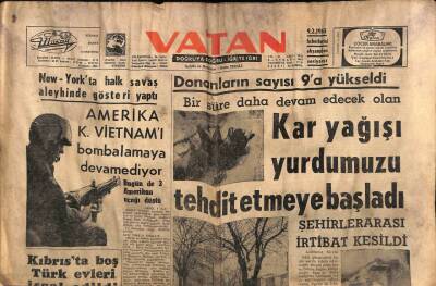 Vatan Gazetesi 9 Şubat 1965 - Kıbrısta Boş Türk Evleri İşgal Edildi GZ64880 - 1