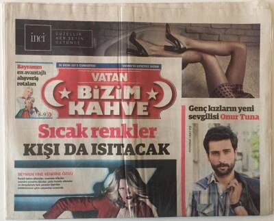 Vatan Gazetesi Bizim Kahve Eki 20 Ekim 2012 - Genç Kızların Yeni Sevgilisi Onur Tuna GZ22271 - 1