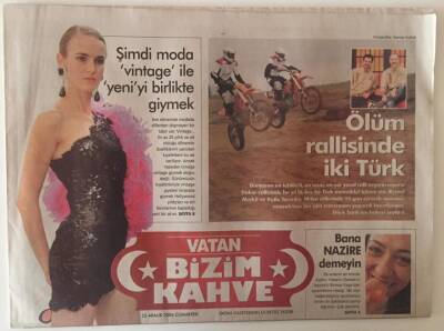 Vatan Gazetesi Bizim Kahve Eki 23 Aralık 2006 - Ölüm Rallisinde İki Türk GZ22674 - 1