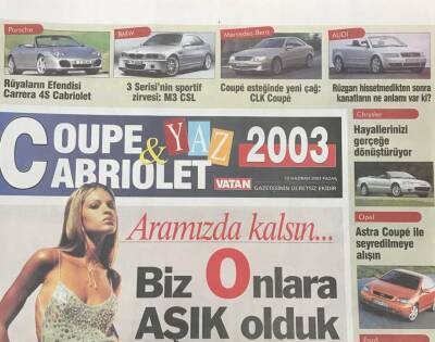 Vatan Gazetesi Coupe Cabrıolet -Yaz 2003 Eki 15 Haziran 2003 GZ36589 - 1