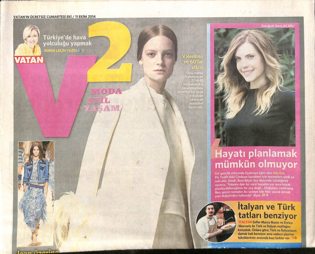 Vatan Gazetesi Cumartesi Eki 11 Ekim 2014 - Valentino Ve 60'lar Etkisi GZ160015 - 1