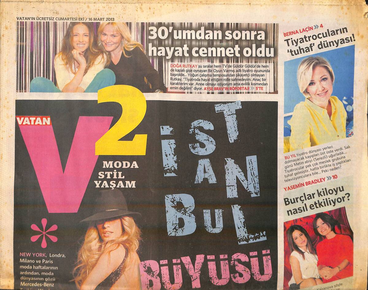 Vatan Gazetesi Cumartesi Eki 16 Mart 2013 - Göksel'den Akustik Yorum - Doğa Rutkay '30'umdan Sonra Hayat Cennet Oldu GZ160003 - 1