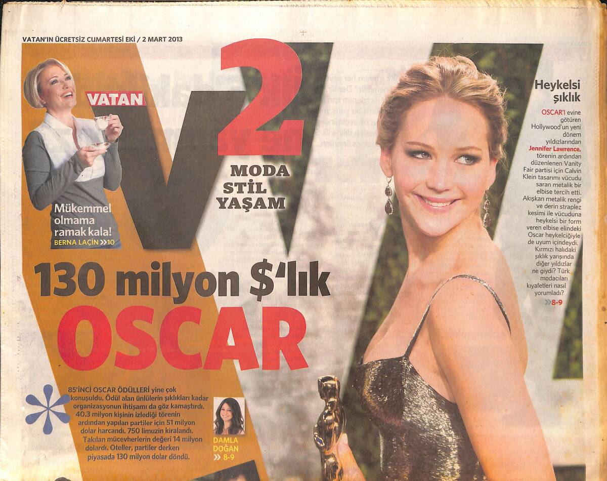 Vatan Gazetesi Cumartesi Eki 2 Mart 2013 - 130 Milyon Dolarlık Oscar - Burçin Terzioğlu: Oyunculuk İçimdekini Dışarıya Taşırıyor! GZ136462 - 1