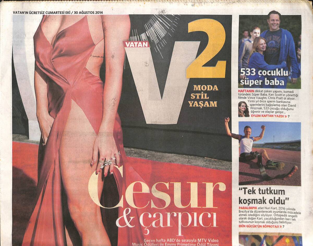Vatan Gazetesi Cumartesi Eki 30 Ağustos 2014 - Ceyda Ateş: Köyde Yaşamak Bize Zor Geliyor! - Tarkan Açık Havayı Sallayacak! GZ137138 - 1