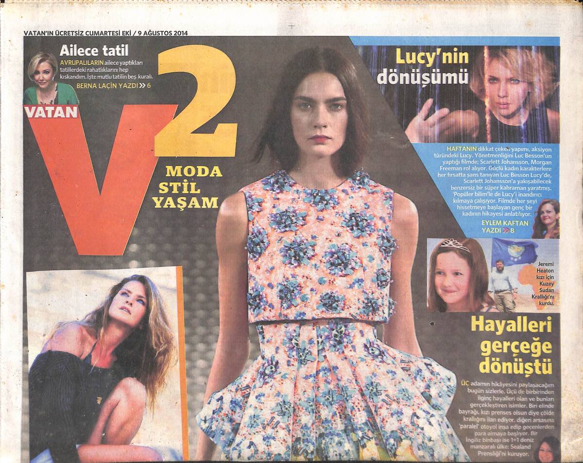Vatan Gazetesi Cumartesi Eki 9 Ağustos 2014 - Dahi Adam Sinan Akçıl'ın Dahiliği! - Megastar Tarkan Hayranlarına Doyamıyor! GZ137106 - 1