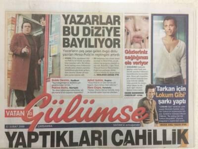Vatan Gazetesi Gülümse Eki 22 Şubat 2006 - Mustafa Sandal Tarkan İçin Lokum Gibi Şarkı Yaptı GZ35930 - 1