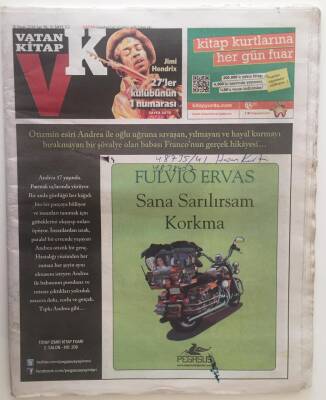 Vatan Gazetesi Kitap Eki 15 Nisan 2014 - Fulvıo Ervas Sana Sarılırsam Korkma GZ28381 - 1