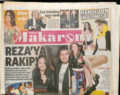 Vatan Gazetesi Makaron Eki 1 Aralık 2014 - Hande Yenerden İmalı Mesaj - Reza Zarraba Takip Çıktı GZ125903 - 1