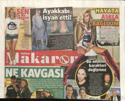Vatan Gazetesi Makaron Eki 1 Ekim 2015 - Çağla Şıkel Hayata Aşkla Bağlıyım GZ117071 - 1