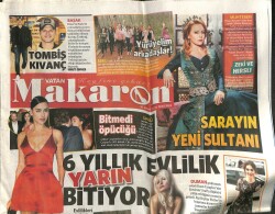 Vatan Gazetesi Makaron Eki 10 Mart 2016 - Ağaoğlundan Linete Jest - Maço Kadın Nurgül Yeşilçay GZ100646 - 2