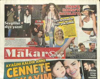 Vatan Gazetesi Makaron Eki 11 Mayıs 2015 - Ayşe Akın Sinana Hadiseyi Hatırlattı GZ101273 - 1