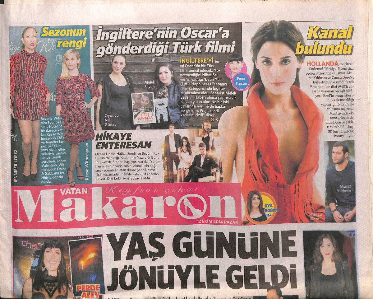 Vatan Gazetesi Makaron Eki 12 Ekim 2014 - Gonca Vuslateri , Gaffar Okan'ın Mezarını Ziyaret Etti GZ160011 - 1