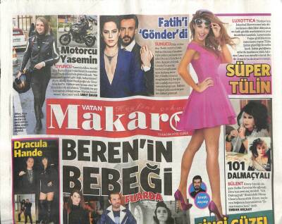 Vatan Gazetesi Makaron Eki 13 Kasım 2015 - Acemi Aşıklar, Daracula Hande GZ104435 - 1