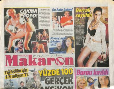 Vatan Gazetesi Makaron Eki 14 Eylül 2014 - Meryem Uzerliden Annelik Dersi - Ahu Tuğbanın Gururu GZ123291 - 1