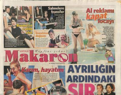 Vatan Gazetesi Makaron Eki 14 Temmuz 2014 - Okan Bayülgenin Eşi Şirin Edigerden Boşandığı Genç Bir Psikologla Birlikte Olduğu İddia Edildi GZ116950 - 1